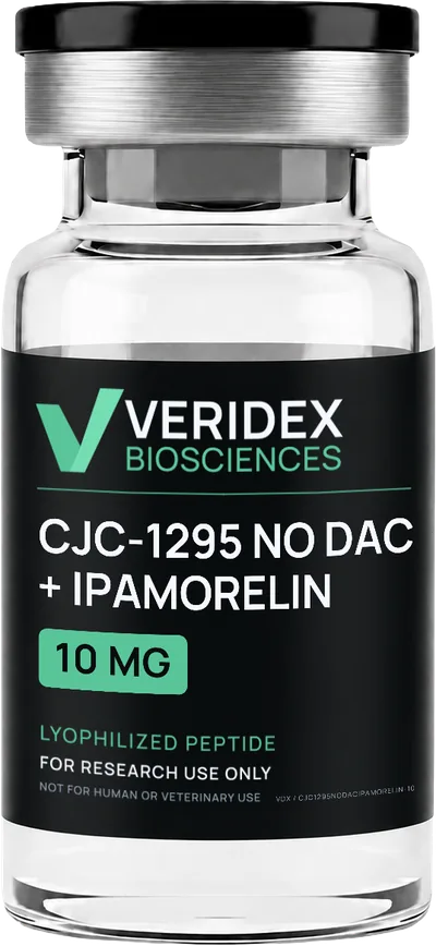 CJC-1295 No DAC + Ipamorelin Blend — GHRH Analog / Ghrelin-Mimetic Combination research vial — Veridex Biosciences